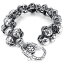 【送料無料】メンズブレスレット　316ポンドステンレスブレスレットゴシックリンクheavy mens 316l stainless steel bracelet gothic skull link biker silver