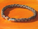 【送料無料】メンズブレスレット メンズレディースベージュレザーライムベイアートスターリングシルバーブレスレットmens ladies 5mm beige lea...