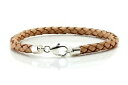 【送料無料】メンズブレスレット メンズレディースレザースターリングシルバータンmensladies 5mm braided leather and sterli...