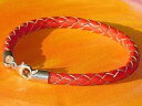 【送料無料】メンズブレスレット メンズレディースライムベイアートスターリングシルバーブレスレットmens ladies 5mm red leather amp;...