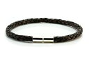 【送料無料】メンズブレスレット　メンズレディースブラウンmensladies 5mm braided leather braceletsterling silver claspantique brown