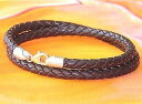 【送料無料】メンズブレスレット メンズレディースレザースターリングシルバーブレスレットライムベイアートmens ladies 5mm brown braided...