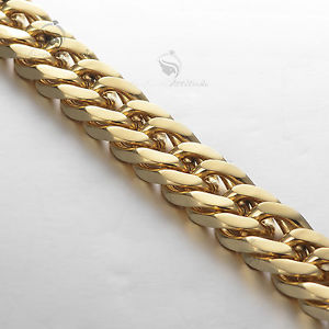 yzYuXbg@S[h_uuXbg}CA~NXeXX`[`F[gold double curb bracelet miami link stainless steel chain quality made