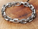 【送料無料】メンズブレスレット ソリッドスターリングシルバーメンズチェーンクラスプカフブレスレットボックスsolid 925 sterling silver mens heavy plain chain clasp cuff bracelet boxed(4)