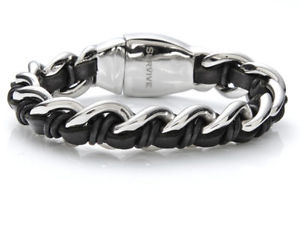 yzYuXbg@YuXbgXeXX`[survive mens bracelet 824261 stainless steel, leather