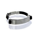 【送料無料】メンズブレスレット メンズメキシコソリッドシルバーレザーアイデンティティブレスレット genuine 85 mens mexican solid silver leather heavy 32g identity bracelet(4)
