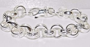 yzYuXbg@\bhX^[OVo[C`x`[uXbgsolid sterling silver 9 inch belcher bracelet 125mm chunky 372g