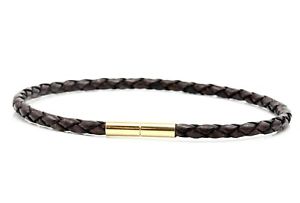 yzYuXbg@YfB[XU[S[huES[hNXvmensladies 3mm braided leather amp; gold braceletantique brown9ct gold clasp