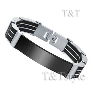 【送料無料】メンズブレスレット　ソリッドステンレススチールリンクブレスレット