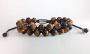 【送料無料】メンズブレスレット　2ビーズshamballaブレスレットmens tiger eye gemstone beads tworow silver beaded shamballa jewelry bracelet