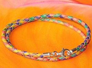 【送料無料】メンズブレスレット　メンズレディースレザーライムベイアートスターリングシルバーブレスレットmens ladies 3mm braided leather amp; sterling silver bracelet by lyme bay art