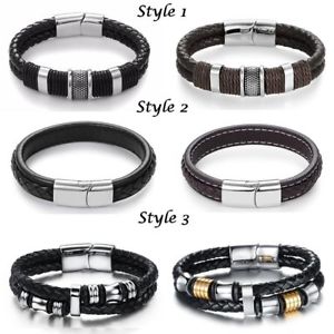 yzYuXbg@mensuXbgNX}Xmens leather bracelet engraved clasp personalised christmas birthday gifts