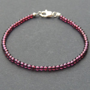 yzYuXbg@YuXbgK[lbgX^[OVo[nhCh[gmens bracelet healing gemstone 3mm purple garnet sterling silver handmade 539m