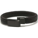 【送料無料】メンズブレスレット mensブラックレザーブレスレット ボックス 24cmサイズ16cm
