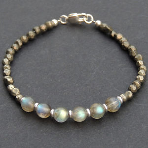 【送料無料】メンズブレスレット　メンズブレスレットヒーリングハンドメイドメートルmens bracelet healing gemstons pyrite labradorite sterling silver handmade 536m