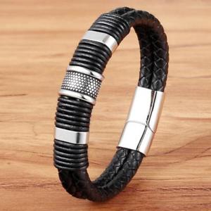 yzYuXbg@nhChuXbghandmade genuine leather weaved double layered bracelet