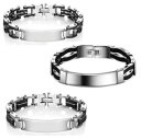 【送料無料】メンズブレスレット メンズステンレススチールアイデンティティブレスレットパーソナライズクリスマスmens stainless steel engra...