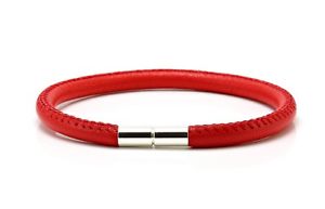 【送料無料】メンズブレスレット　メンズレディースナッパレザーシルバーツイストハンドメイドmensladies 5mm nappa leather braceletsterling silver twist claspredhandmade