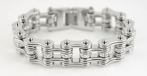 yzYuXbg@YXeXX`[Vo[oCN`F[uXbgmens stainless steel silver bike chain bracelet us seller