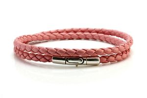 yzYuXbg@ibpU[X^[OVo[sNbraided nappa leather amp; 925 sterling silver braceletdouble wrappedrose pink