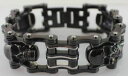 【送料無料】メンズブレスレット メンズステンレススチールブラックシルバースカルブレスレット