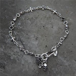 yzYuXbg@\bhX^[OVo[Yr[YNXXJuXbgsolid 925 sterling silver hallmarked mens beaded cross skull bracelet 18cm 7in