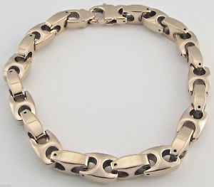 【送料無料】メンズブレスレット　バイカータングステンカーバイドローズゴールドブレスレット95 mm heavy biker tungsten carbide rose gold bracelet 002 free samp;h