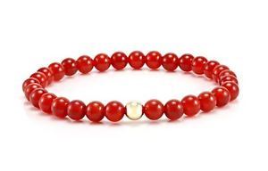 【送料無料】メンズブレスレット ビードブレスレットカネゴールドストレッチブレスレットmens gemstone bead bracelet6mm carnelian 9ct gold stretch bracelet