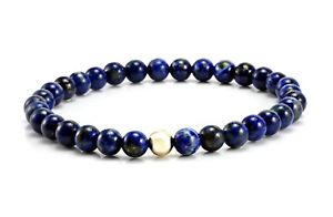 mens bead braceletblue lapis gemstone amp; 9ct gold bead stretch braceletメンズビードラピスゴールドビーズストレッチブレスレット※注意※NYからの配送になりますので2週間前後お時間をいただきます。人気の商品は在庫が無い場合がございます。ご了承くださいませ。サイズの種類の商品は購入時の備考欄にご希望のサイズをご記載ください。　携帯メールでの登録ですと楽天からのメールが届かない場合がございます。