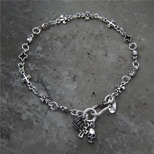 yzYuXbg@\bhX^[OVo[Yr[YNXXJuXbgsolid 925 sterling silver hallmarked mens beaded cross skull bracelet 22cm