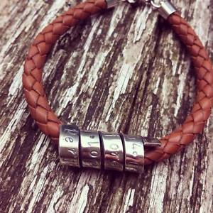 【送料無料】メンズブレスレット　ブレスレットメンズレザーブレスレットmens personalized leather bracelet ~ dad gift mens leather bracelet