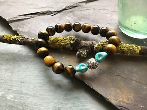 yzYuXbg@XJuXbg^CK[AC^[RCYr[YuXbgskull bracelet tigers eye and turquoise bead bracelet 10mm luxury made in uk