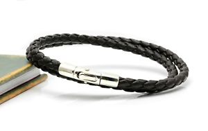 yzYuXbg@ibpU[X^[OVo[uXbg_uNbNuEbraided nappa leather amp; sterling silver bracelet4mm double wrappeddark brown