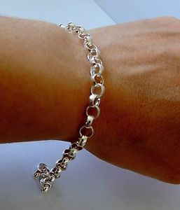 【送料無料】メンズブレスレット　スターリングシルバープレーンチェーンブレスレット925 sterling silver plain chain bracelet length 20 cm 2