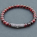 【送料無料】メンズブレスレット　ブレスレットレッドガーネットスターリングシルバークロスメートルmens healing gemstone bracelet red garnet s925 sterling silver cross charm 499m