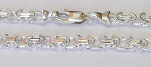 【送料無料】メンズブレスレット　メンズビザンチンハンドメイドシルバーブレスレットmens byzantine handmade silver bracelet 6mm75in