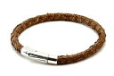 【送料無料】メンズブレスレット メンズサーモンmens leather braceletgenuine salmon leathersterling silve...