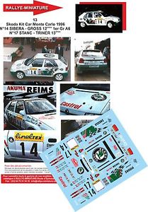 ̵Ϸ֡ݡĥǥ륳åȥ꡼ƥ꡼decals 143 ref 0013 skoda felicia kit car sibera rally monte carlo 1996 rally