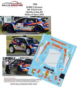 【送料無料】模型車　スポーツカー　デカールシュコダファビアイープルラリーラリーdecals 143 ref 1656 skoda fabia r5 kobus ypres rally 2018 rally