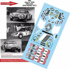 【送料無料】模型車 スポーツカー デカールアルパインルノーラリーサンレモラリーdecals 143 ref 495 alpine renault a110 therier 1973 rallye san remo rally wrc