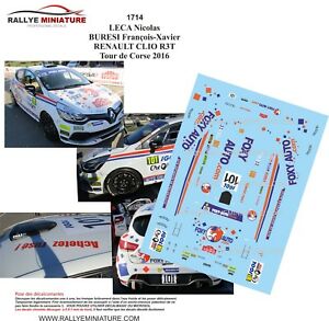 【送料無料】模型車 スポーツカー デカールルノークリオツールドコルスラリーラリーdecals 143 ref 1714 renault clio r3 leca tour de corse 2016 rally wrc rally
