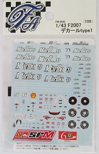 【送料無料】模型車 スポーツカー デカールフェラーリタバコデカールfartefice decals f fm0043 143 ferrari f2007 tobacco decals