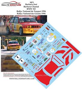 【送料無料】模型車　スポーツカー　デカールホセバーバララリーデュトゥケラリーdecals 132 ref 1671 bmw m3 e30 jose barbara rallye du touquet 1996 rally