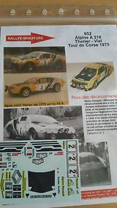 【送料無料】模型車　スポーツカー　ディーキャル132652renault a310 therierde1975decals 132 ref 652 alpine renault a310 therier tour de corse 1975 rally rally