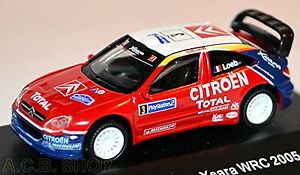 【送料無料】模型車　スポーツカー　シトロエンクサラ＃ローブcitroen xsara wrc 2005 total 3 loeb 187 schuco