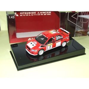 模型車　スポーツカー　ランサーエボラリーモンテカルロフランソワデルクールmitsubishi lancer evo vii rally monte carlo 2002 f delecour autoart 143 4me