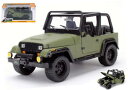 【送料無料】模型車 スポーツカー ジープラングラーグリーンモデルjeep wrangler 1992 green 124 model jada toys