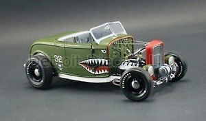 【送料無料】模型車 スポーツカー listing118gmp1932サメネズミv8 listing118 gmp 1932 green shark mouth aero rat rod v8 deuce