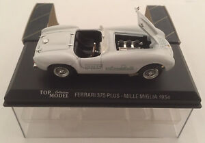 模型車　スポーツカー　モデルフェラーリプラスミッレミリアtop model 143 ferrari 375 mm plus mille miglia 1954 whitewhite