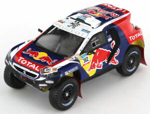 模型車　スポーツカー　プジョーダカールラリーペテランセルスパークpeugeot dkr dakar rally peterhansel cottret 2015 143 spark s4454